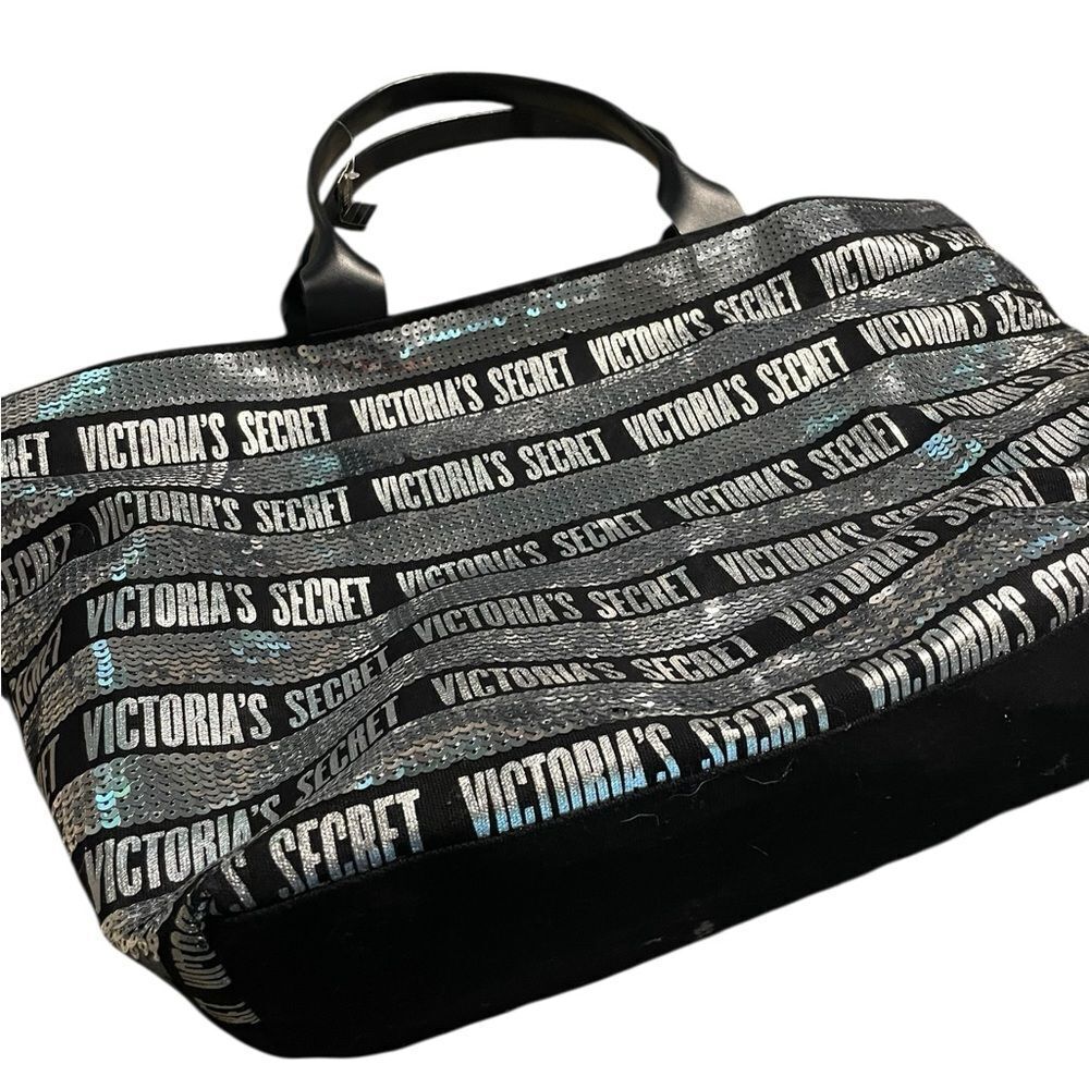 Victoria's Secret Black and Silver Sequin Tote new with tags awesome gift